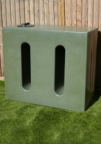 650 Litre Slimline Water Butt in Green Marble